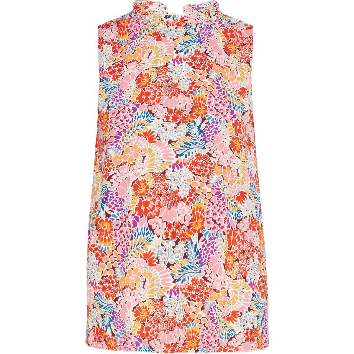 Bluse mit Blumenmuster und Rüschenkragen