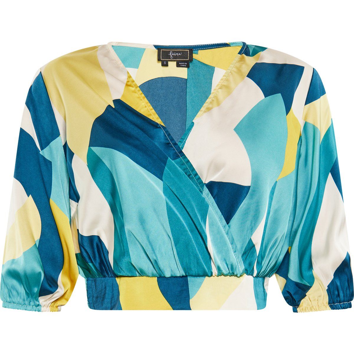 Satinbluse mit Geometrischem Muster
