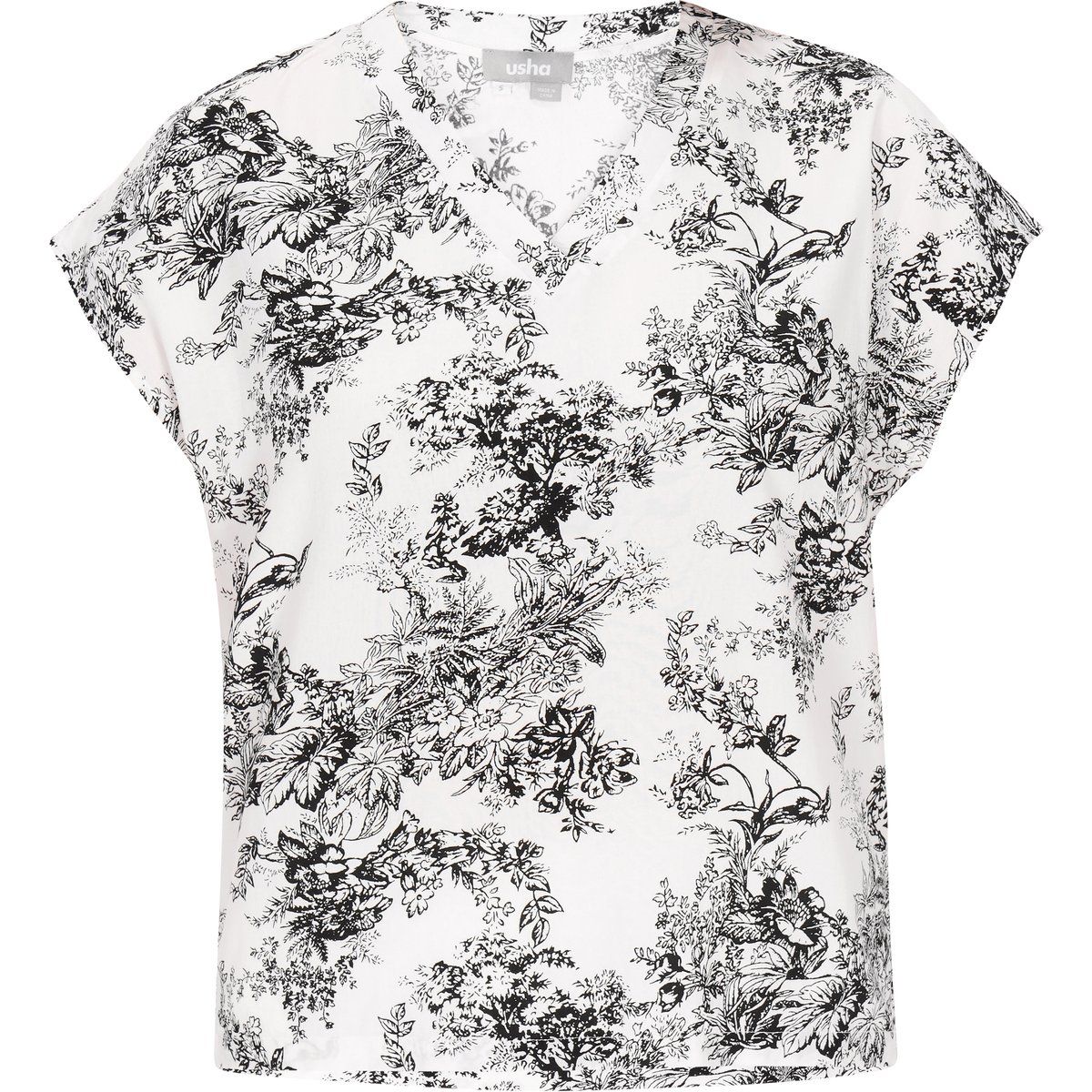 Monochrome Bluse mit V-Ausschnitt