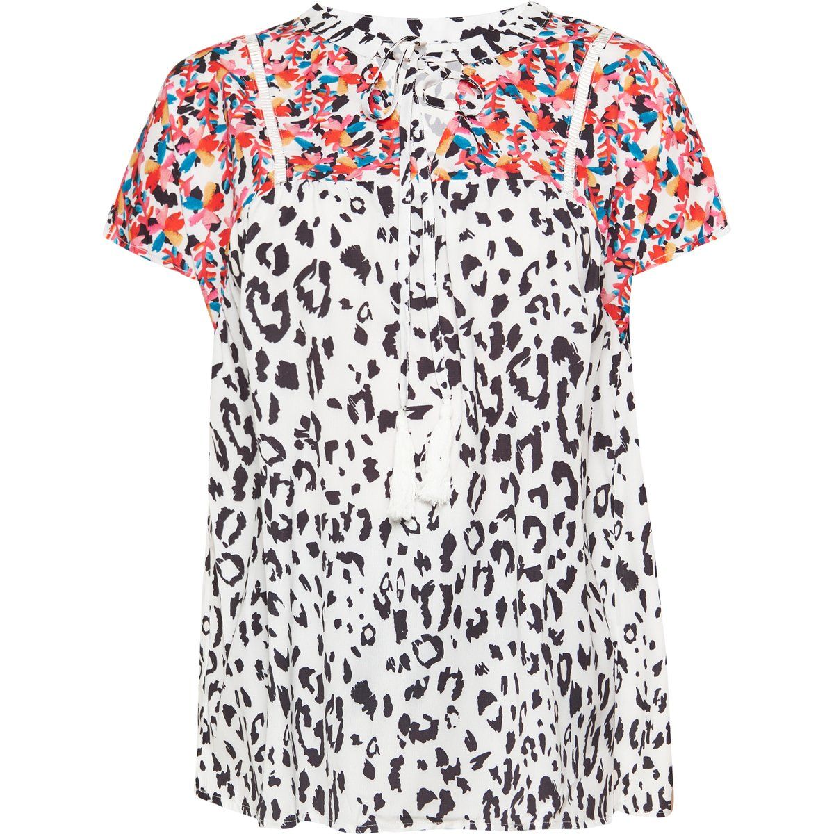 Bluse mit gemischtem Muster