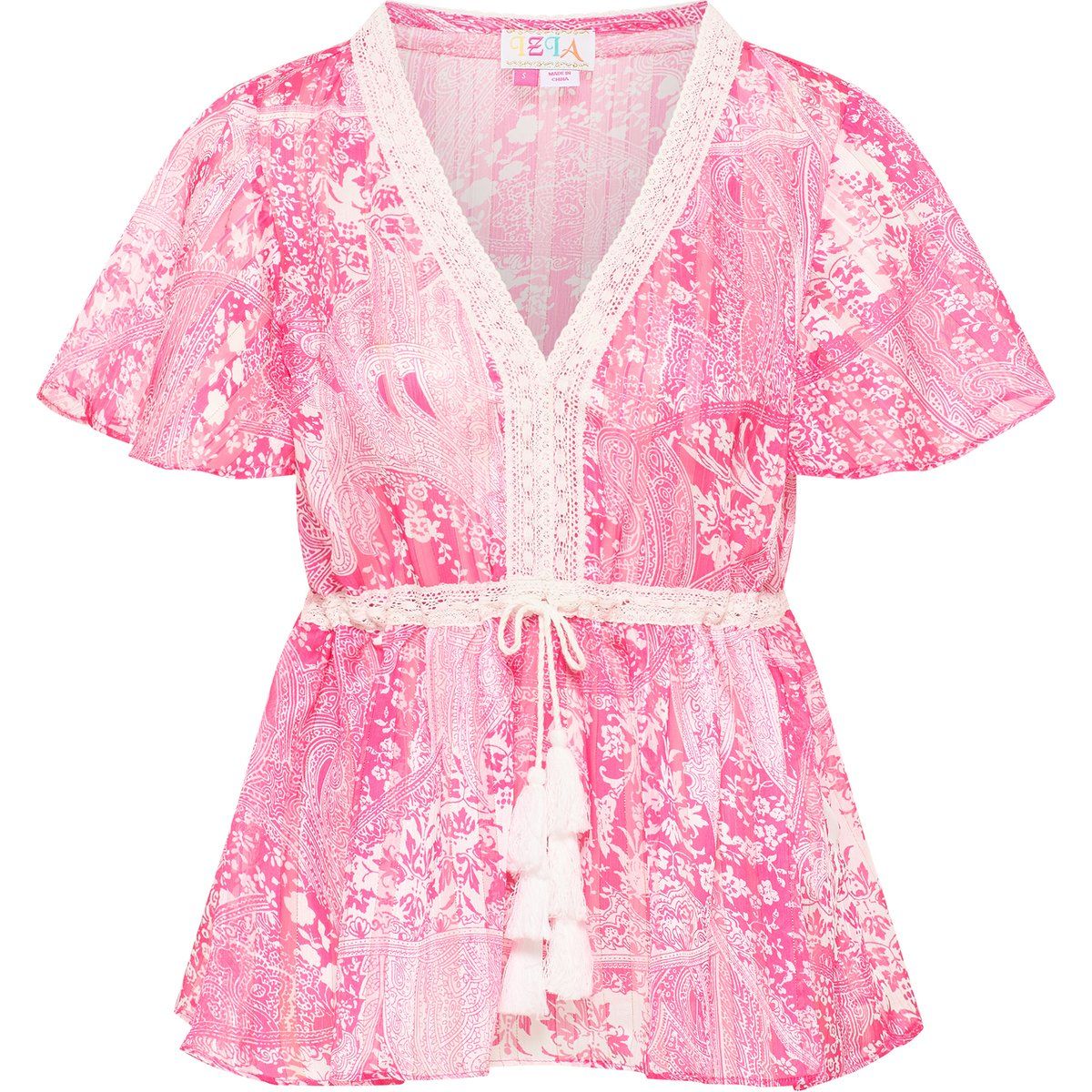 Schößchen-Bluse mit Paisley-Print