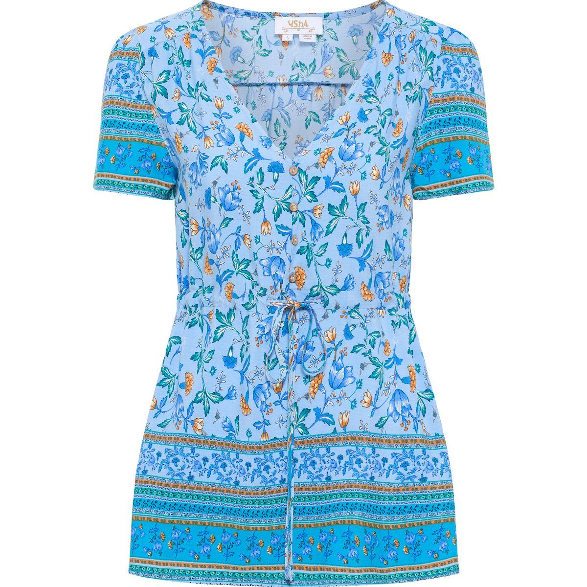 Boho-Bluse mit floralem Muster