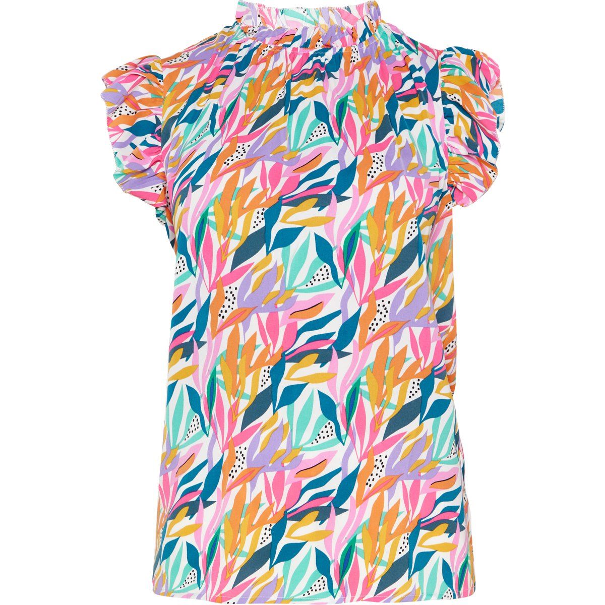 Vibrante Bluse mit Blattmuster