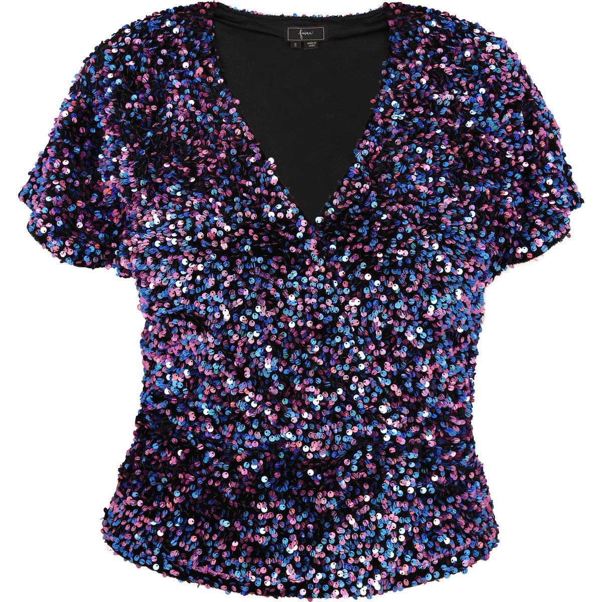 Funkelnde mehrfarbige Pailletten-Bluse