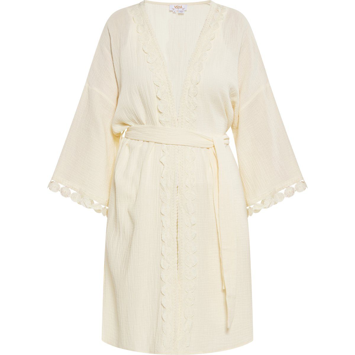 Bestickter Baumwoll-Musselin-Kimono