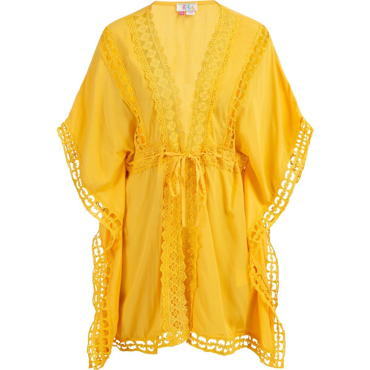 Kimono mit Lochstickerei und Bindeband