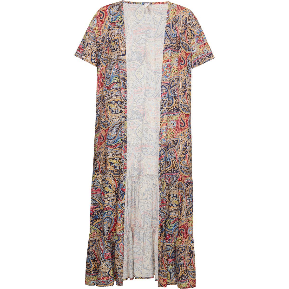 Fließender Maxi-Kimono mit Paisley-Muster
