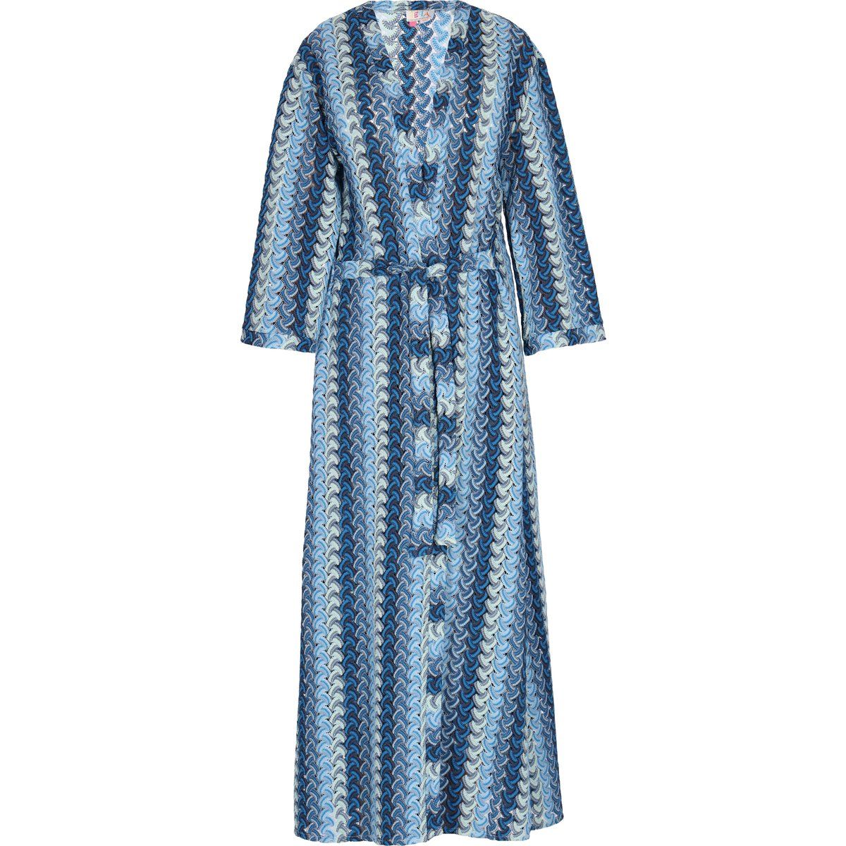 Maxi-Kimono mit Zickzack-Strickmuster