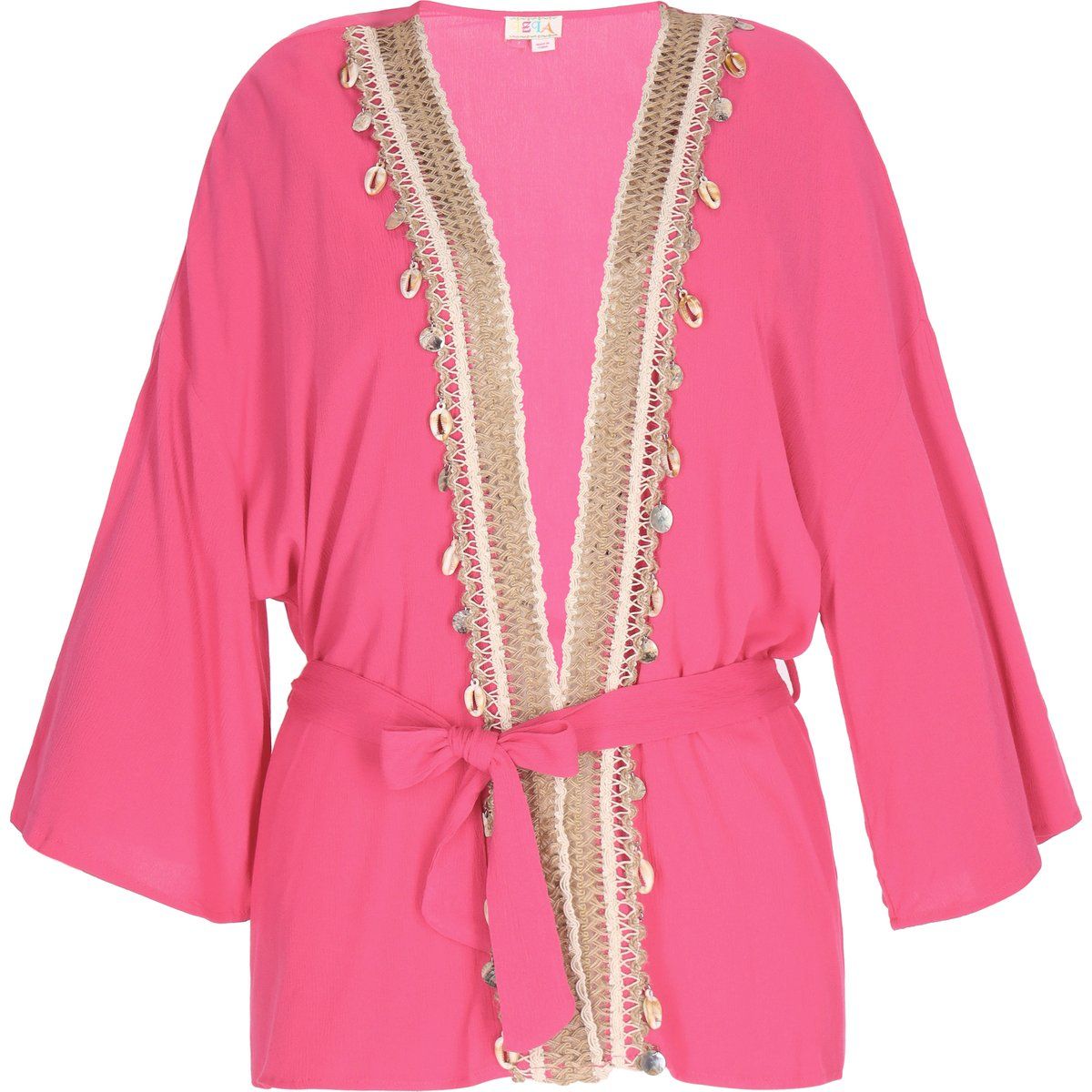 Verzierte Kimono-Jacke mit Bindegürtel