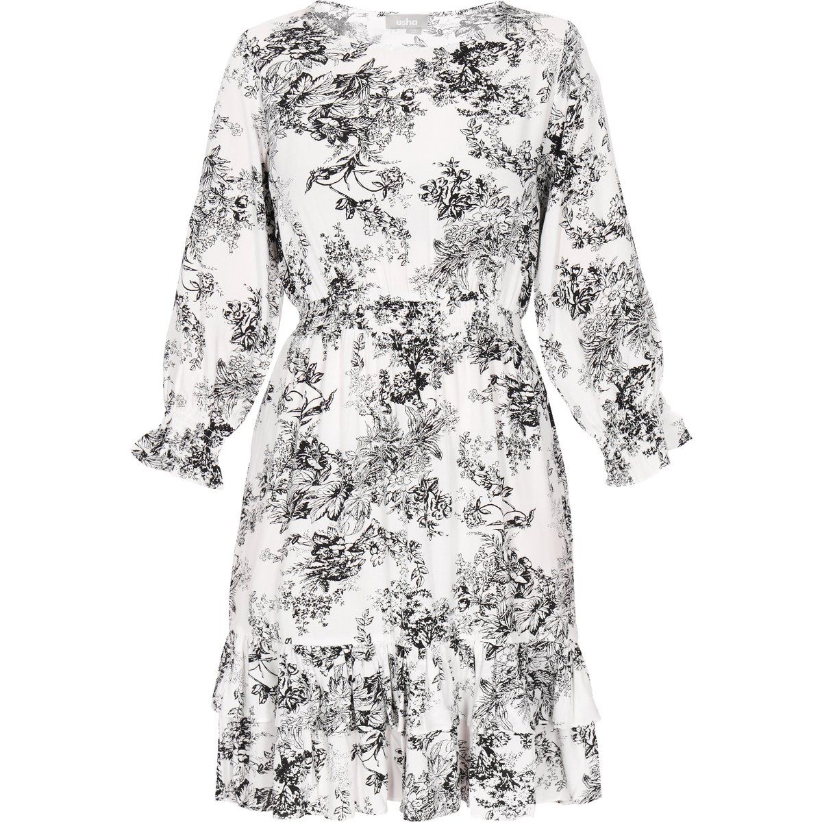 Florales Minikleid mit Rüschen