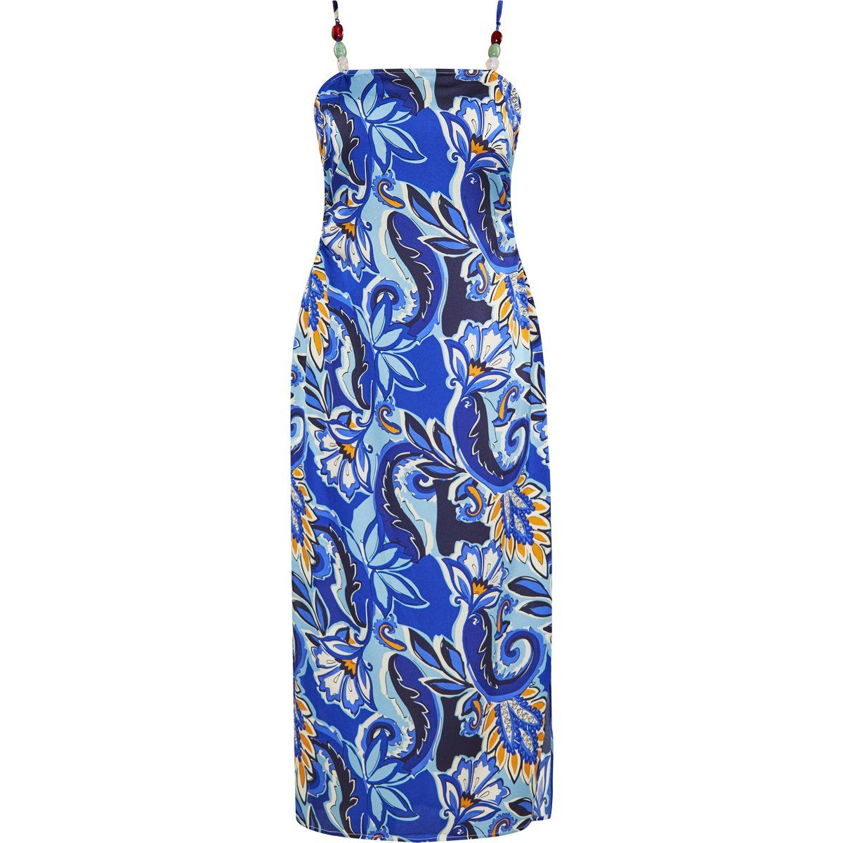 Midi-Kleid mit Blumen- und Paisley-Muster