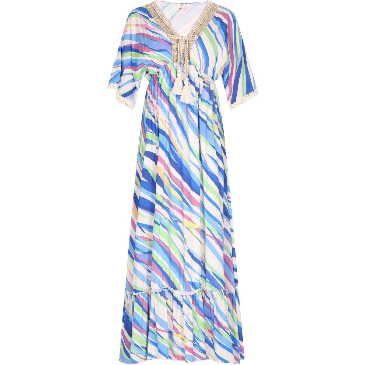 Boho-Maxikleid mit Zebramuster