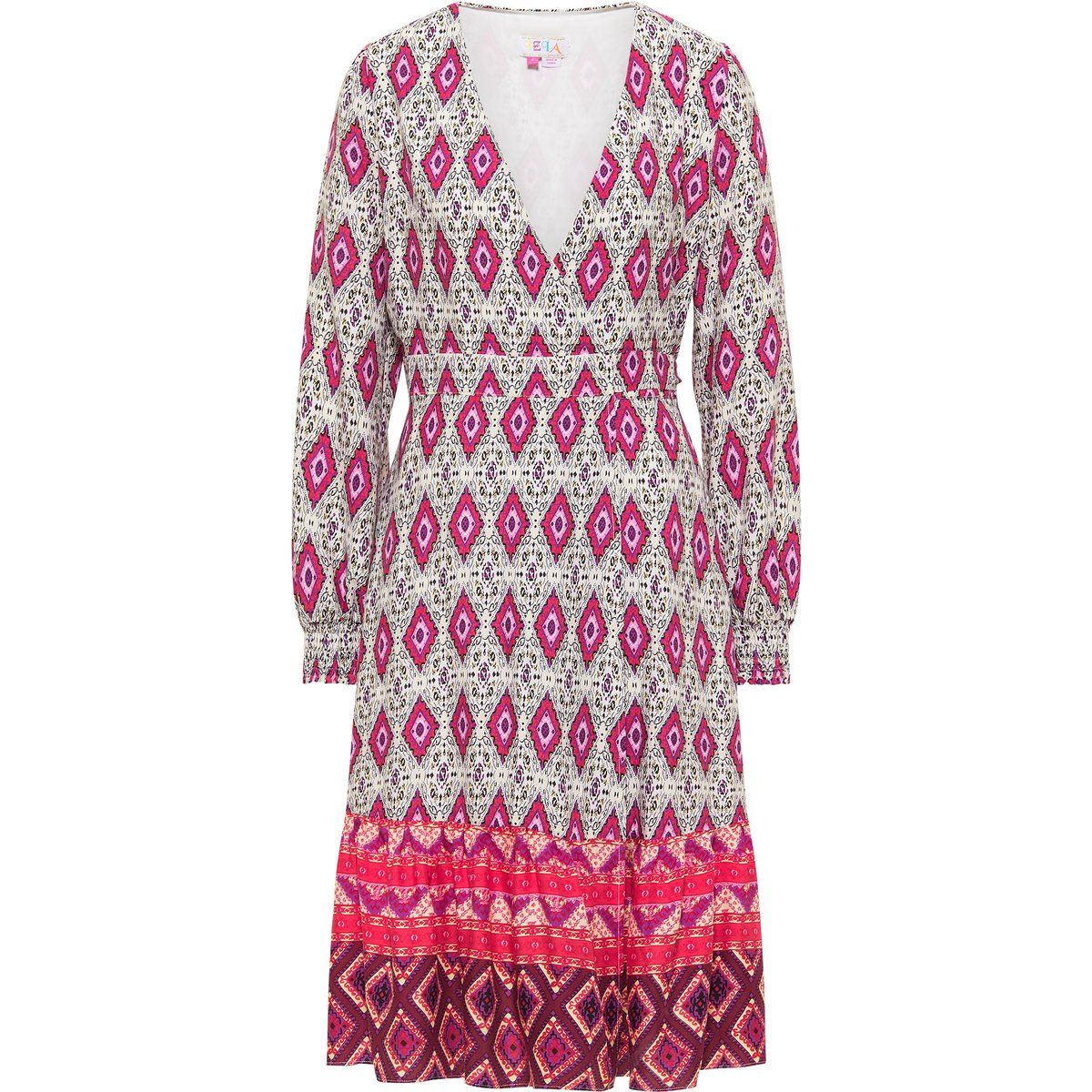 Boho-Wickel-Midikleid mit Ethno-Print