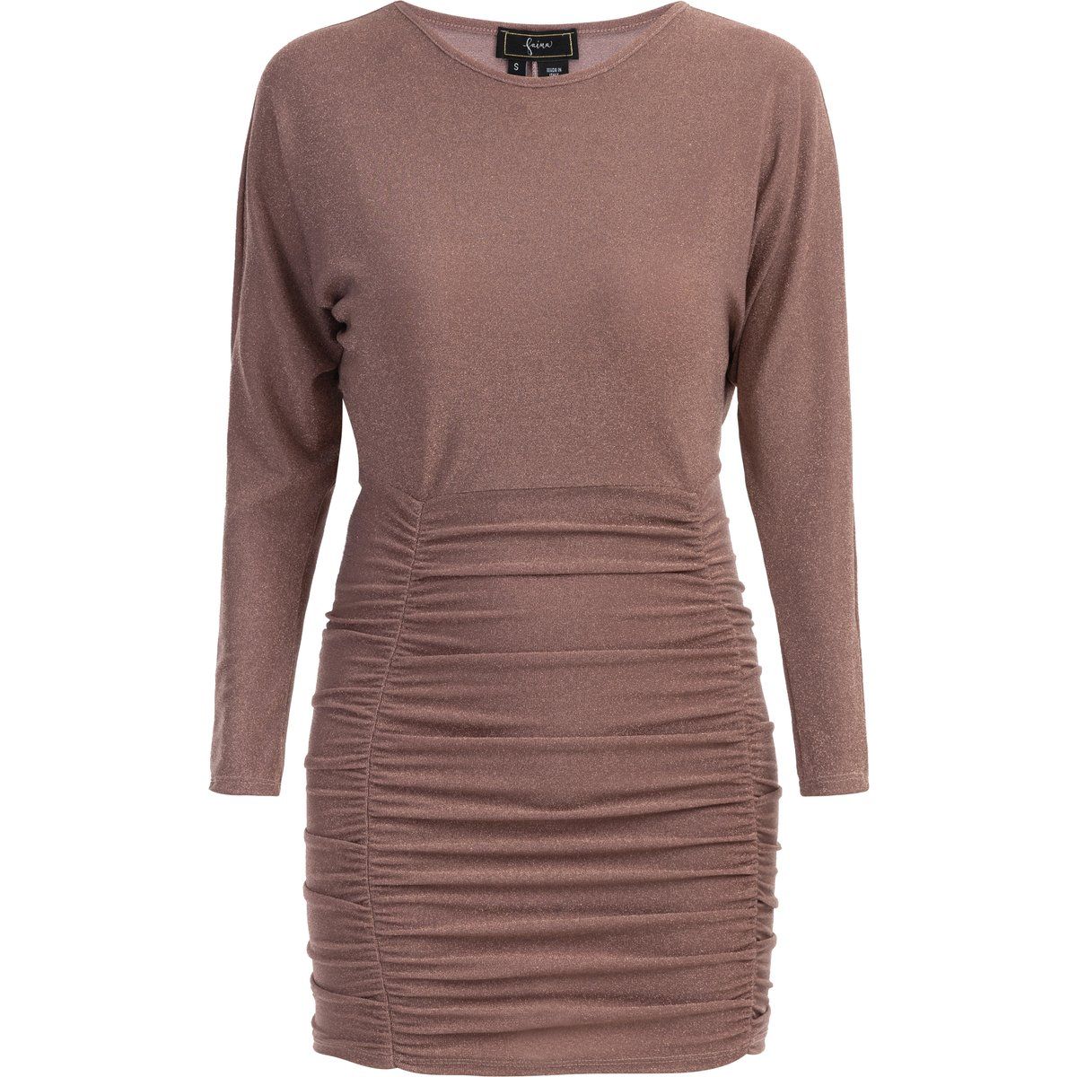 Gerafftes Glitzer-Fledermaus-Kleid