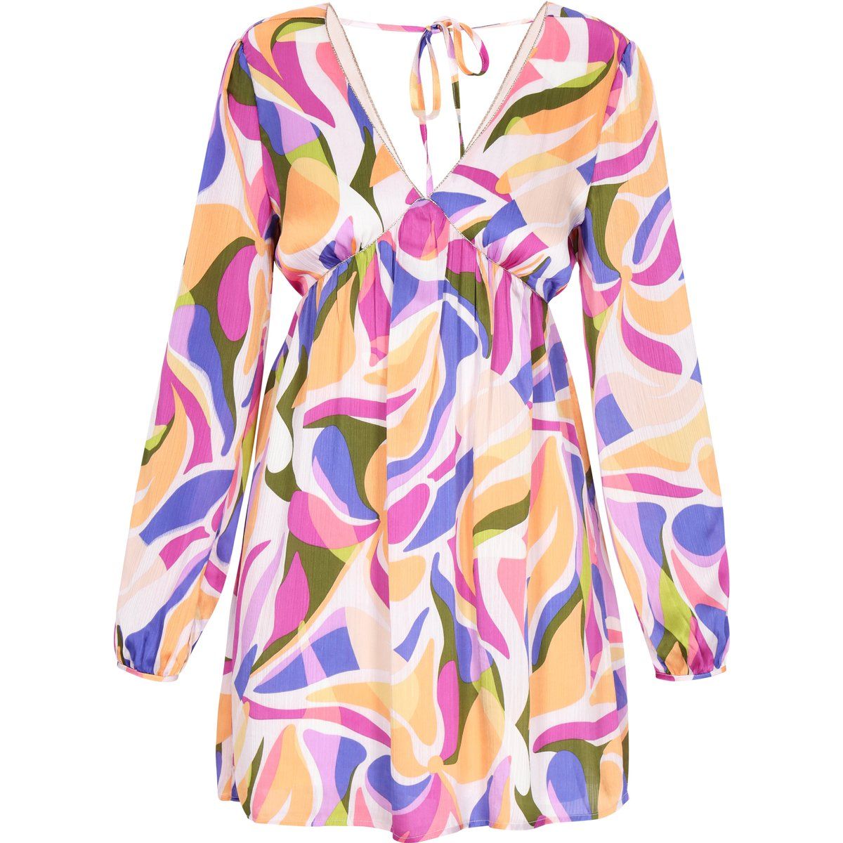 Minikleid mit abstraktem Wirbelmuster