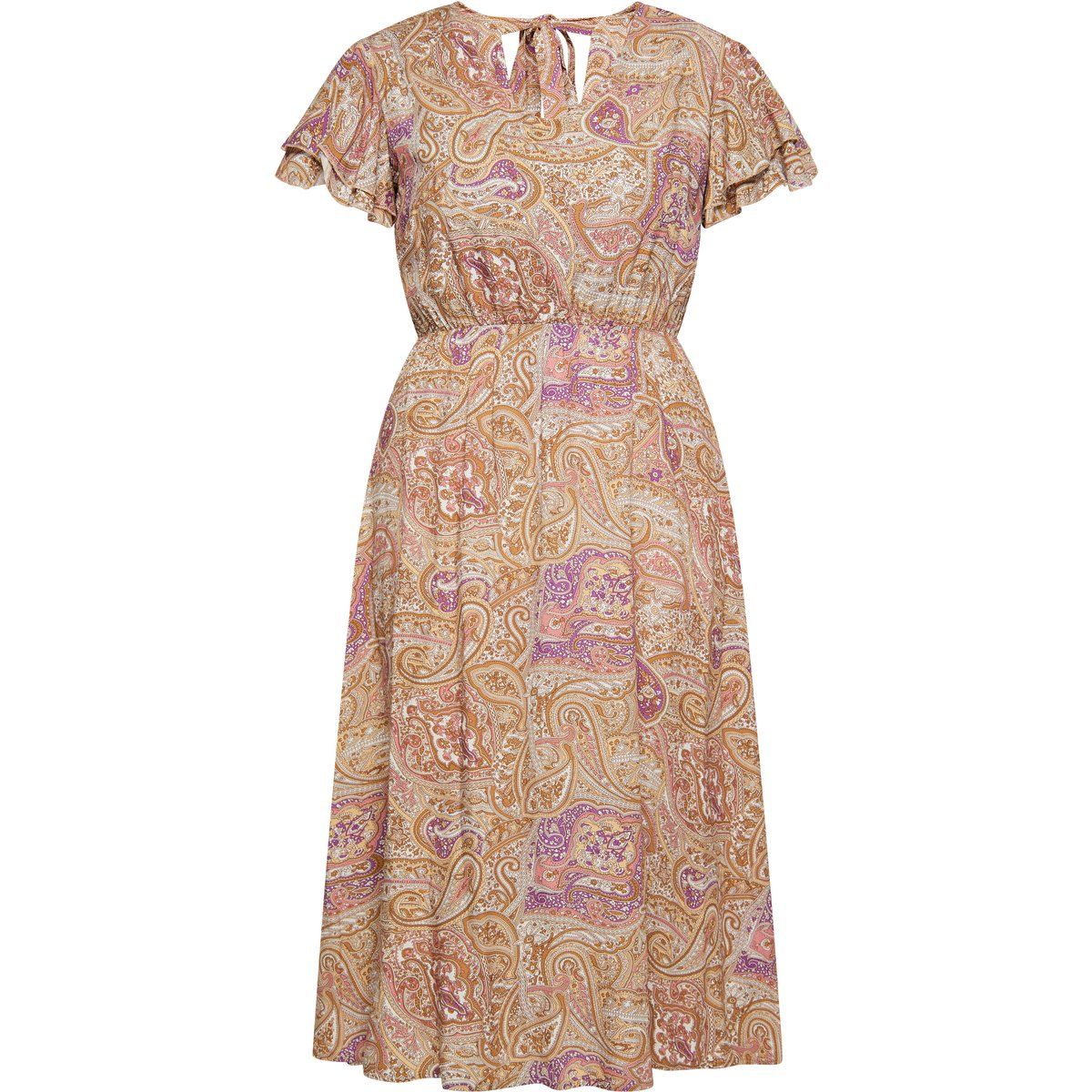 Fließendes Paisley-Print Midikleid