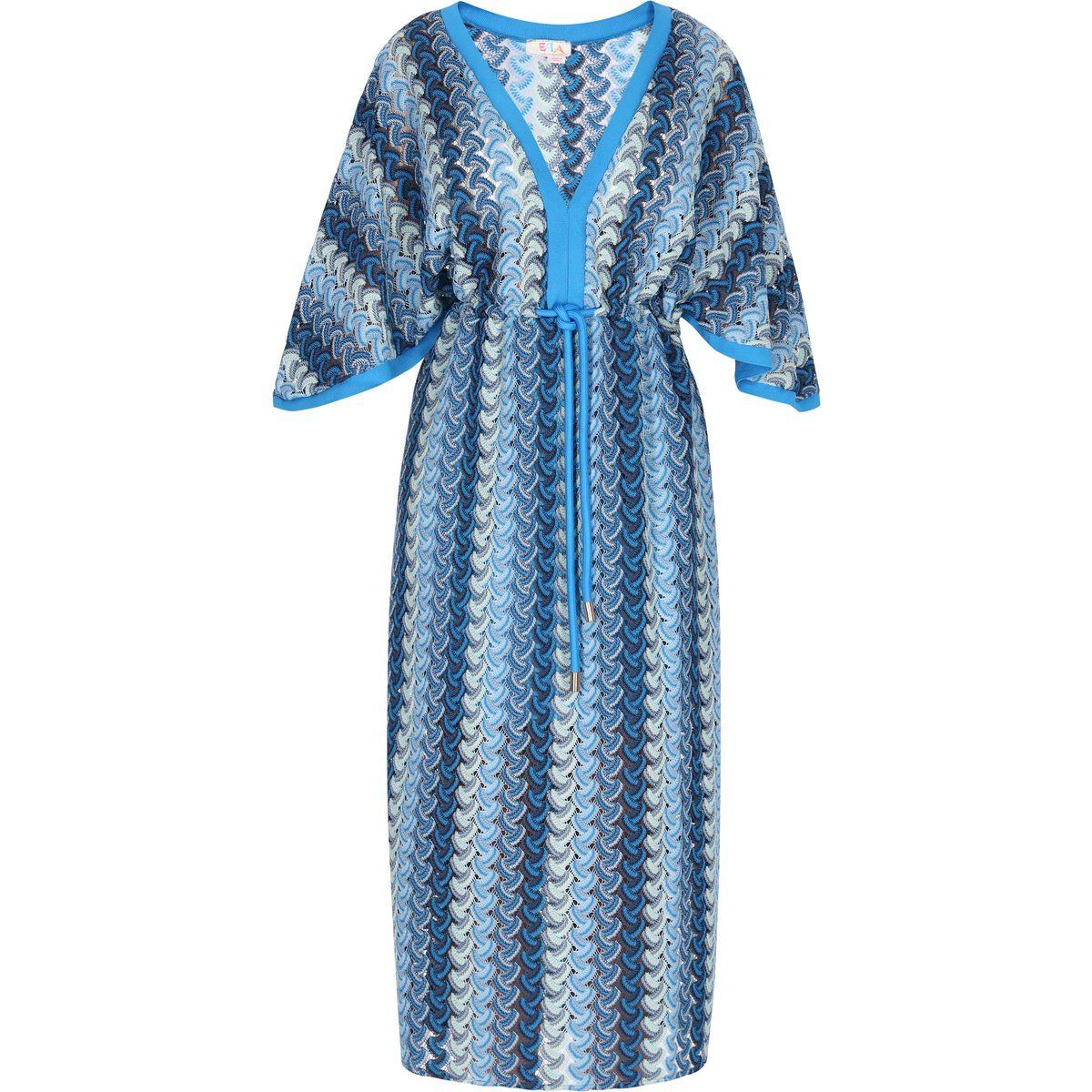 Strick-Kaftankleid mit Wellenmuster