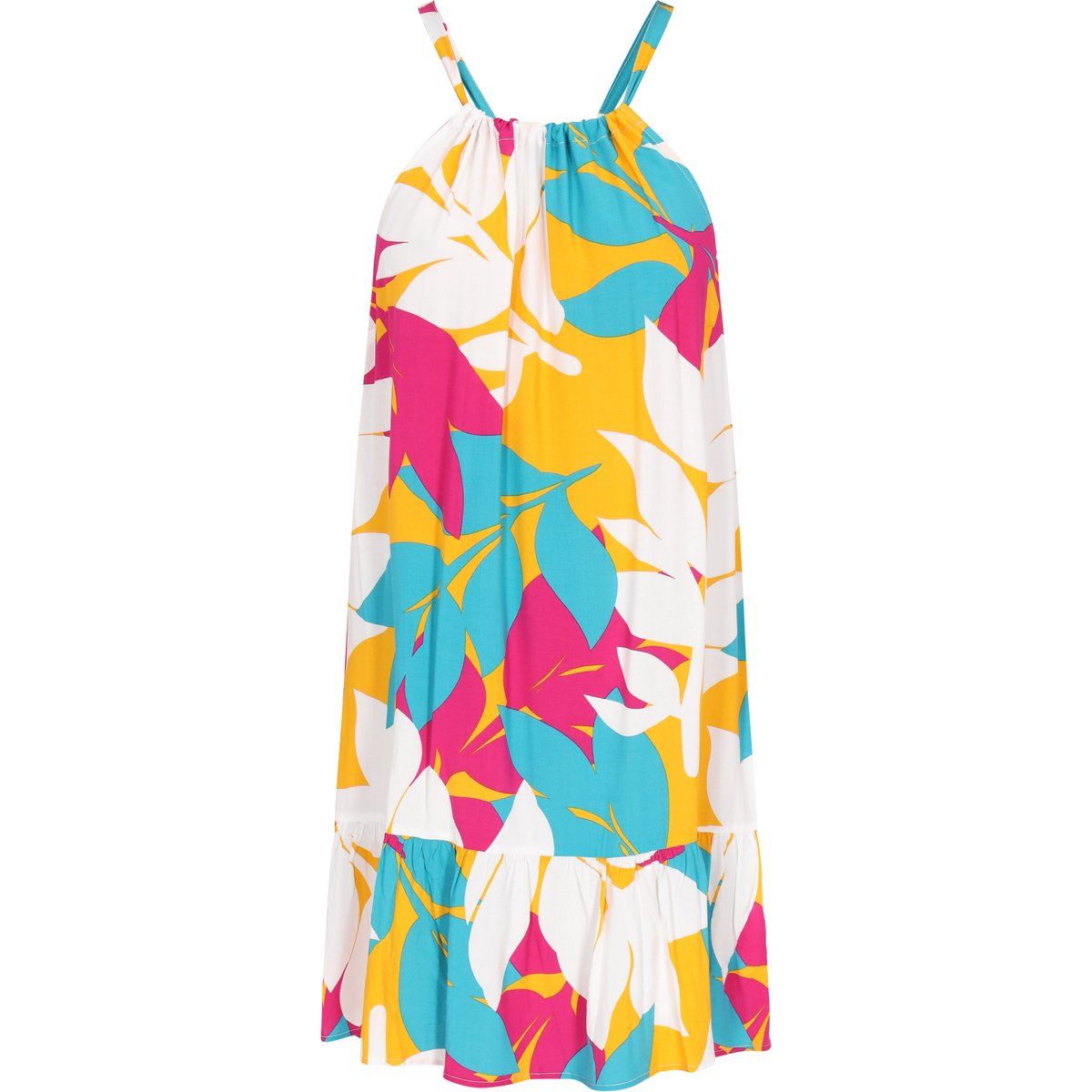 Minikleid mit tropischem Blumenmuster