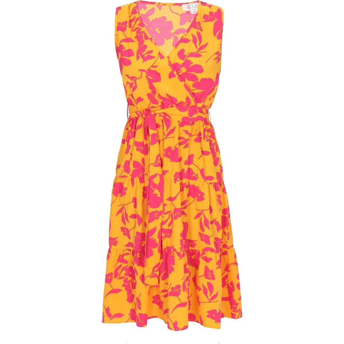 Gestuftes Wickelkleid mit Blumenmuster