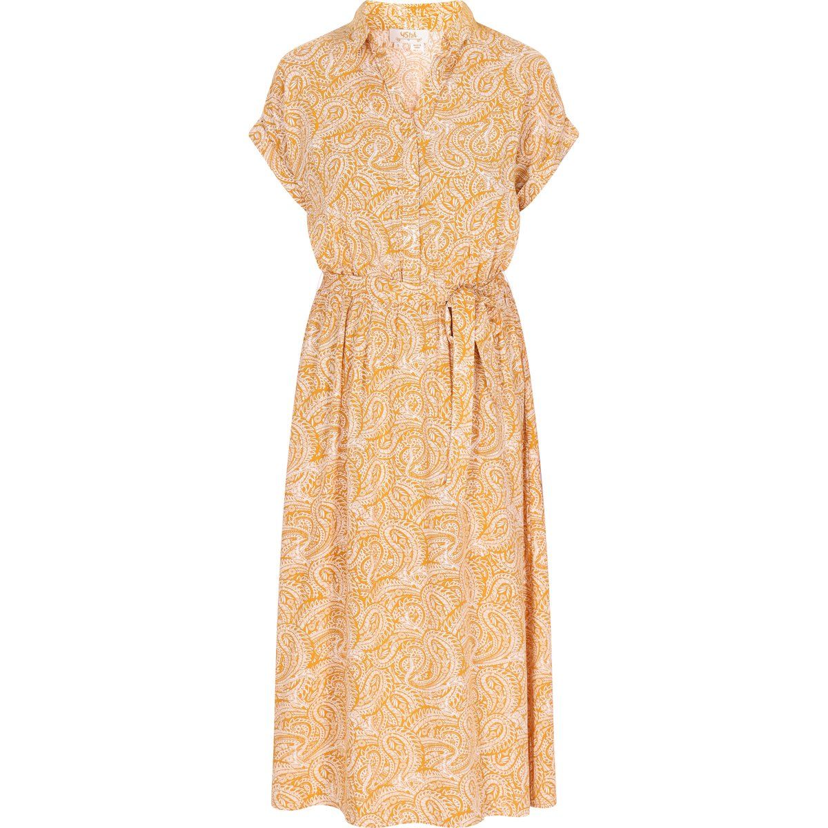 Midi-Hemdblusenkleid mit Paisley-Muster