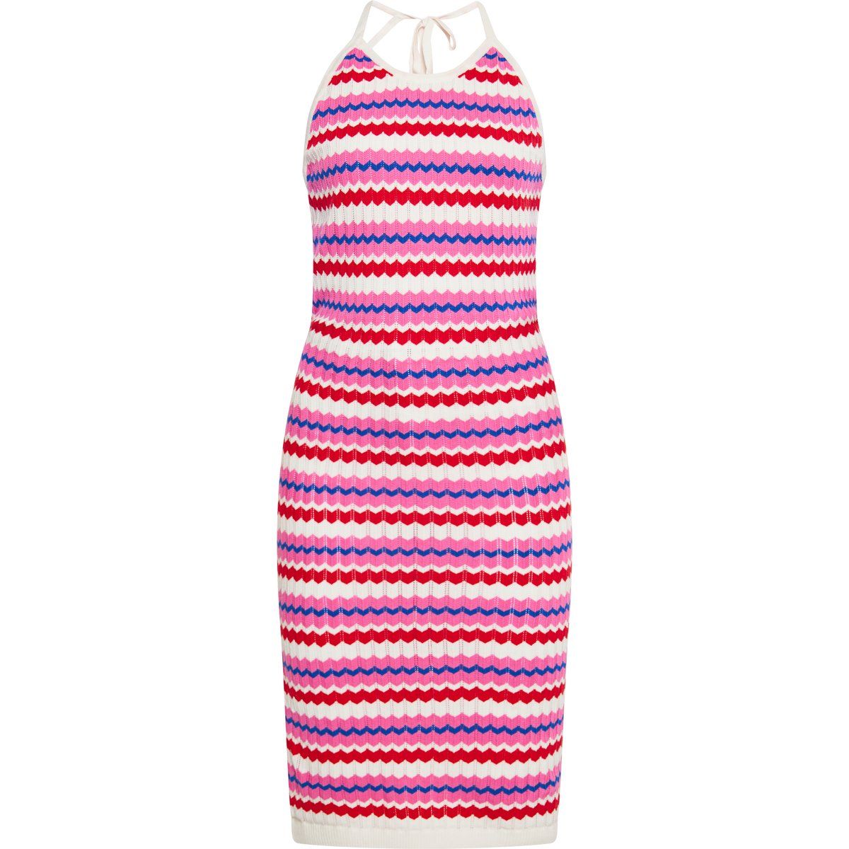 Midi-Strickkleid mit Zickzack-Muster