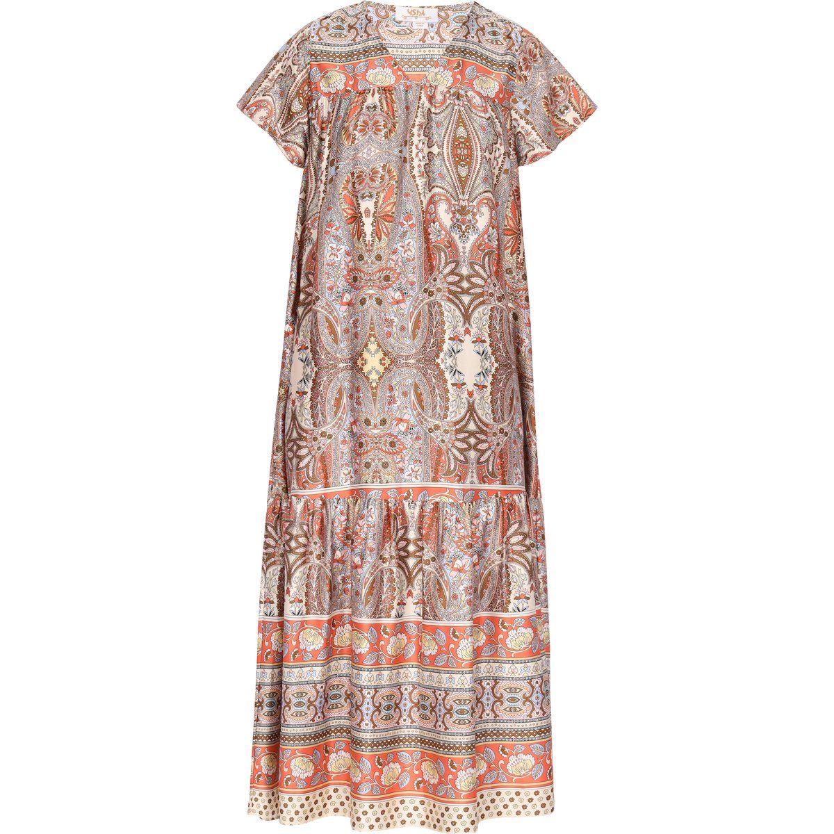 Gestuftes Midikleid mit Paisleymuster