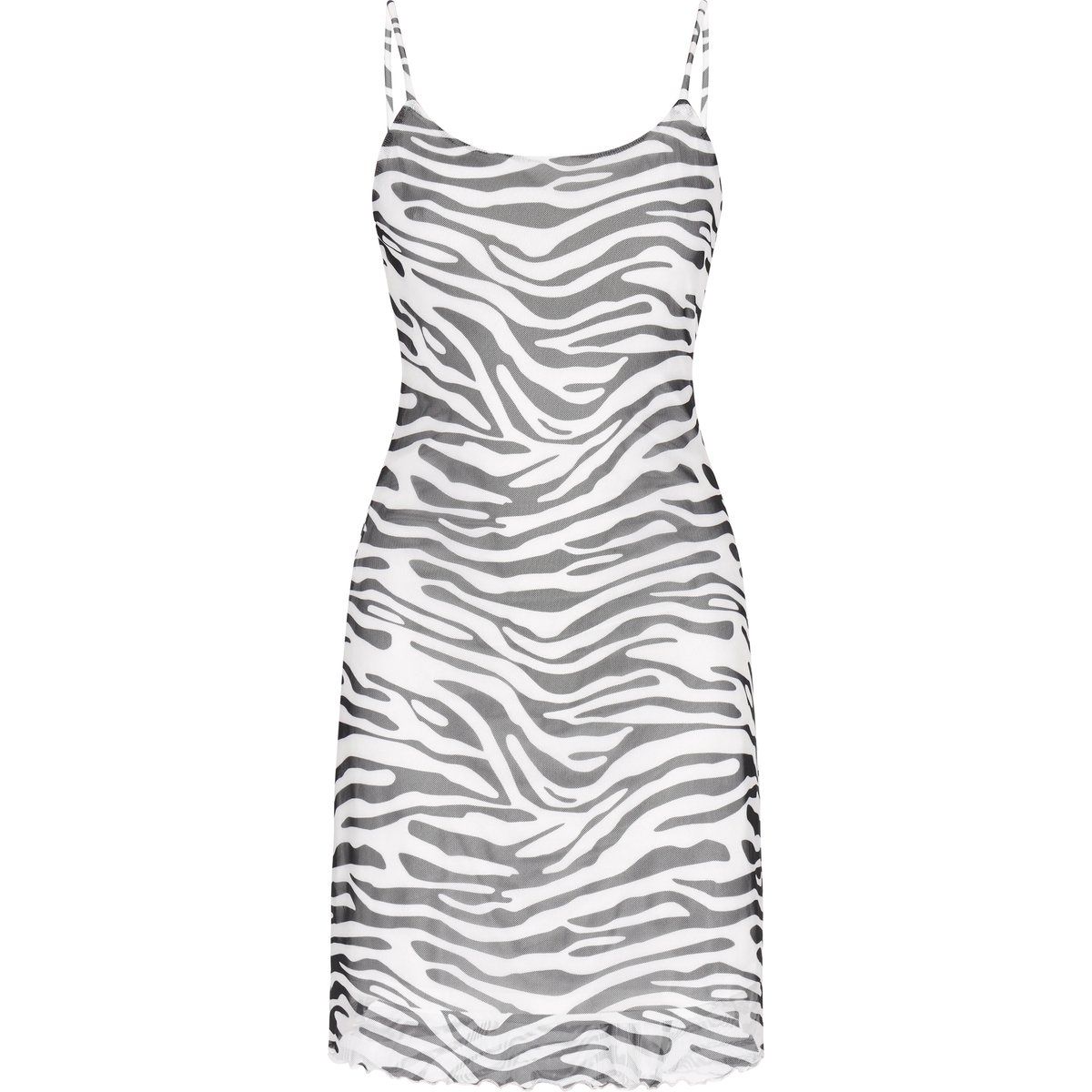 Minikleid mit Zebramuster aus Mesh