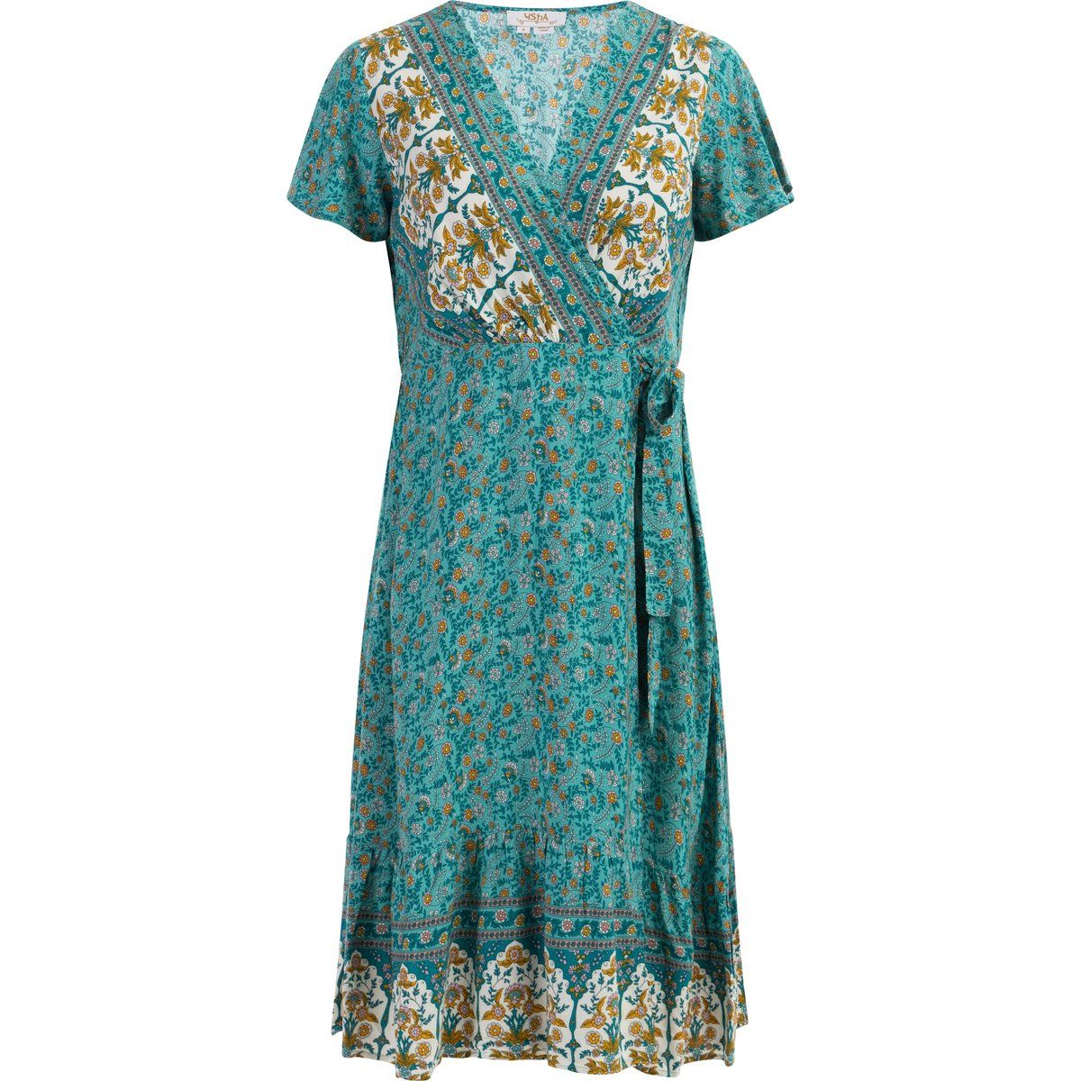 Luftiges Wickel-Midikleid mit Blumenmuster