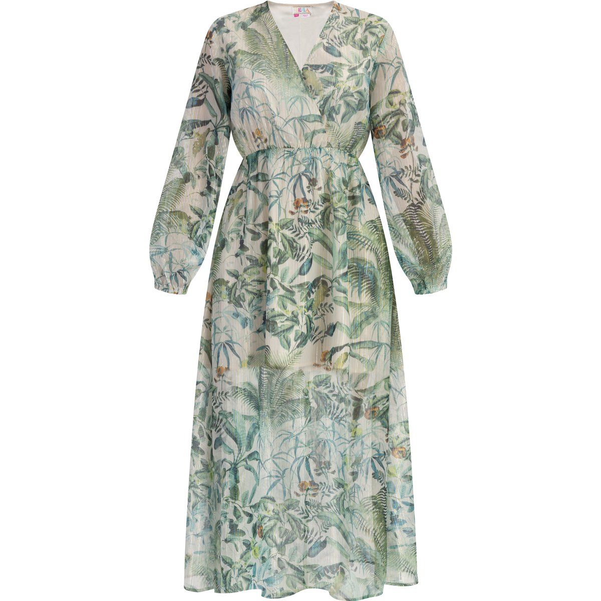 Maxikleid mit schimmerndem Dschungel-Print