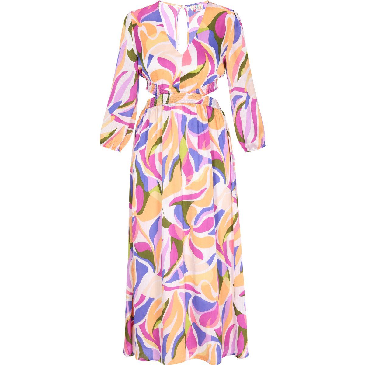 Maxi-Kleid mit abstraktem Print und Cut-Outs