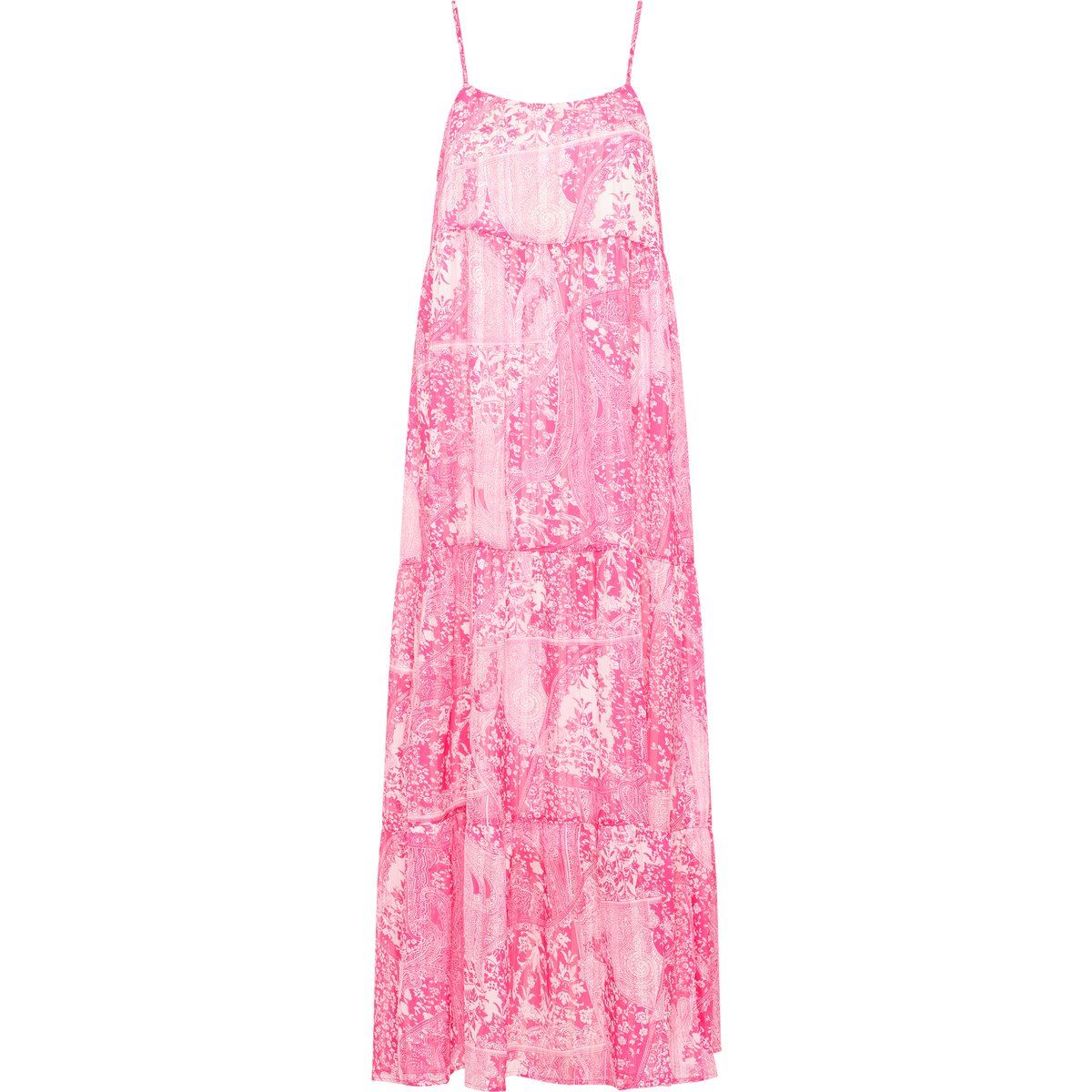 Fließendes Stufen-Maxi mit Paisley-Muster
