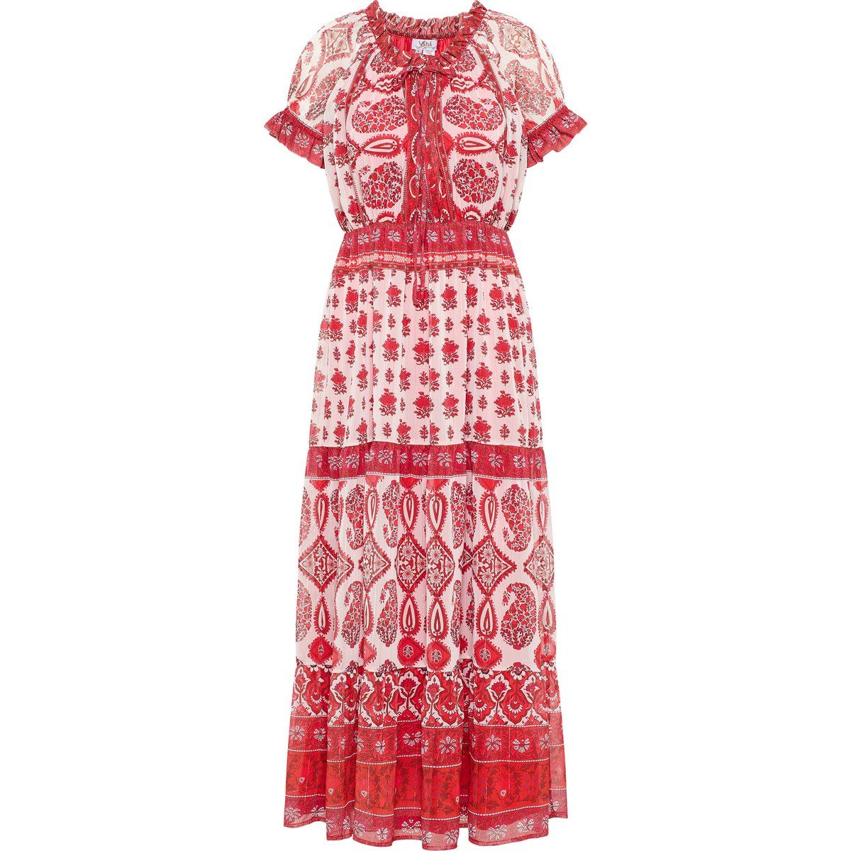 Stufen-Maxikleid mit Blumenprint