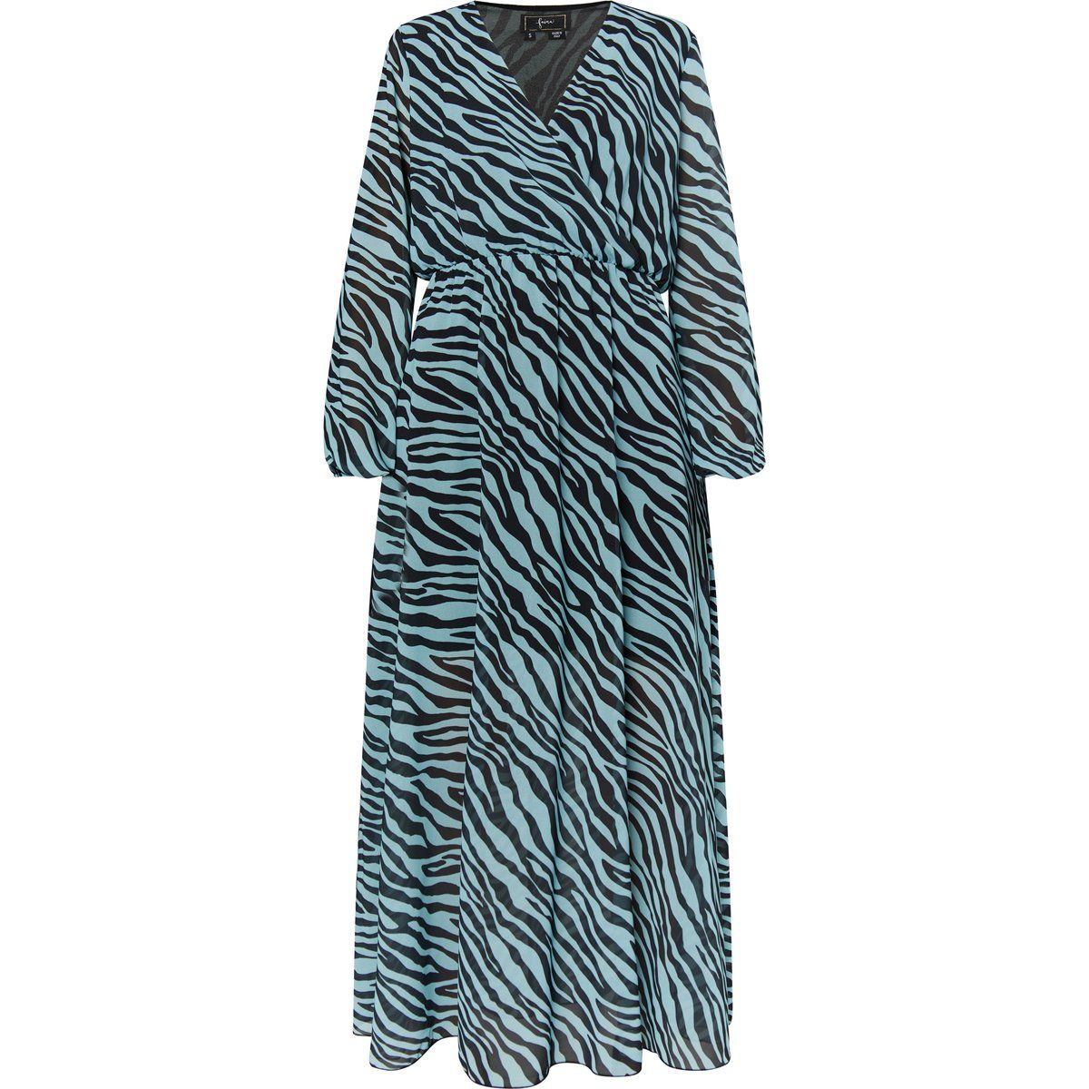 Fließendes Maxikleid mit Zebra-Print