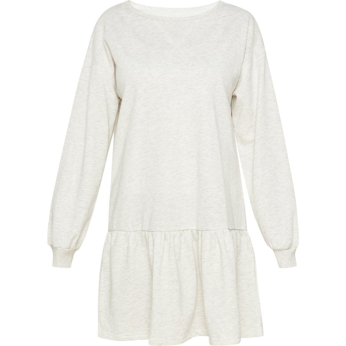 Lässiges Strick-Minikleid mit Volantsaum
