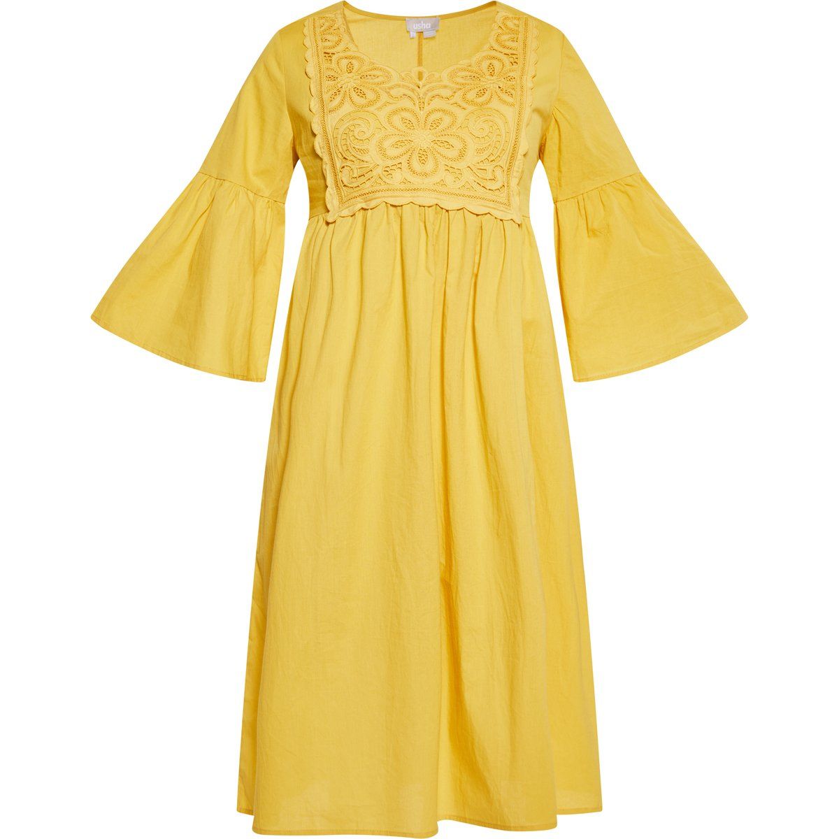 Boho-Midikleid mit Spitzenstickerei