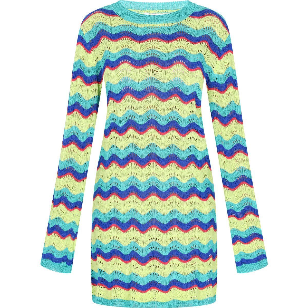 Strickminikleid mit Wellenmuster