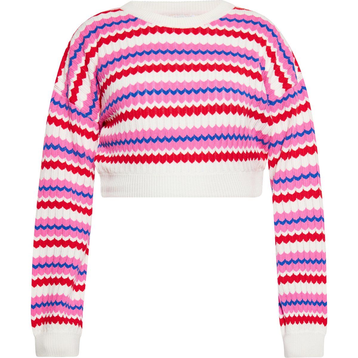 Zickzack-Strick-Kurzpullover