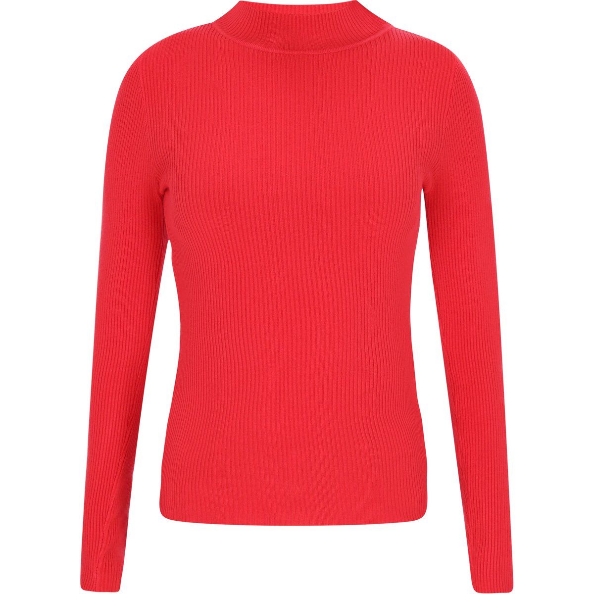 Gerippter Slim-Fit Stehkragenpullover