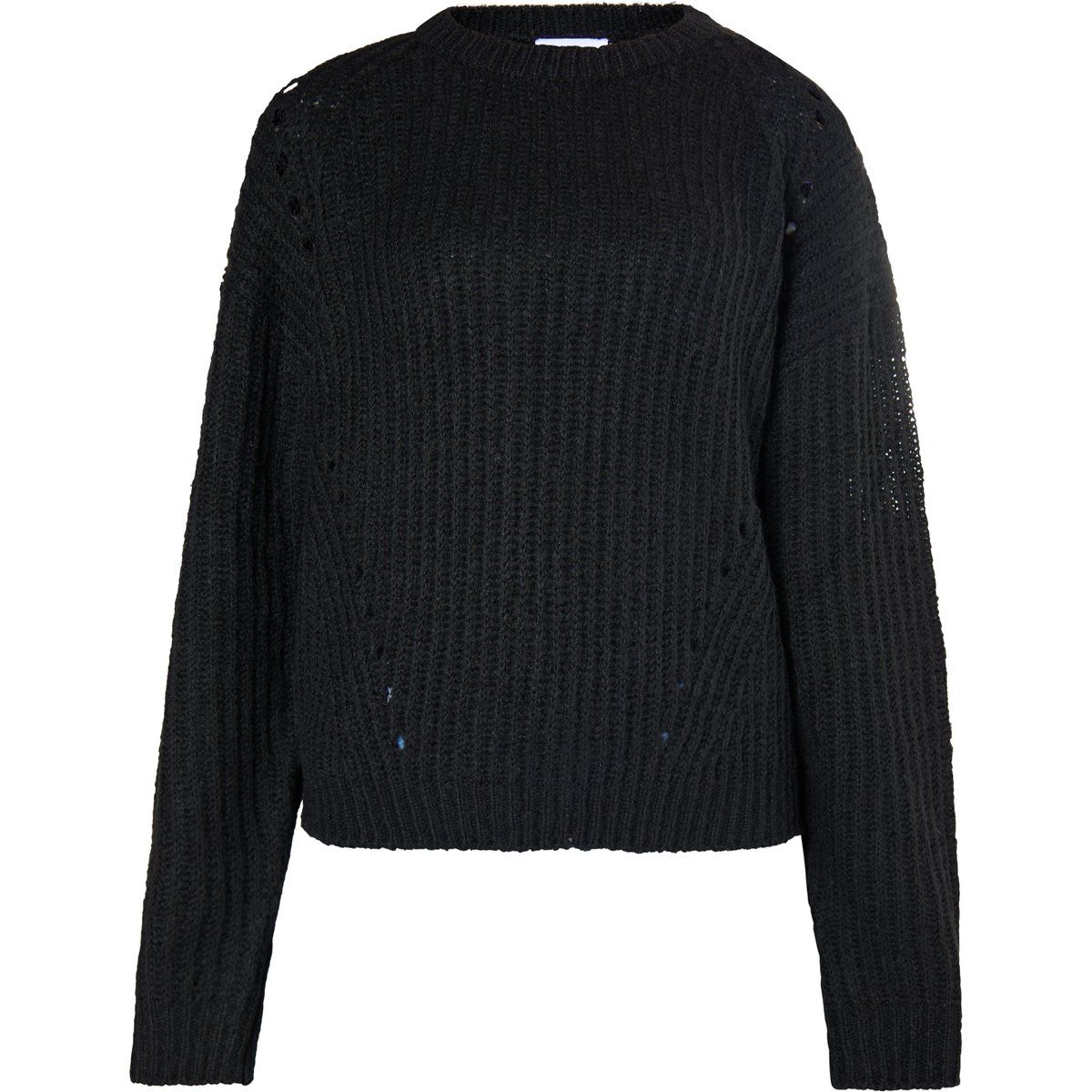 Schmal geschnittener Strickpullover mit Lochmuster