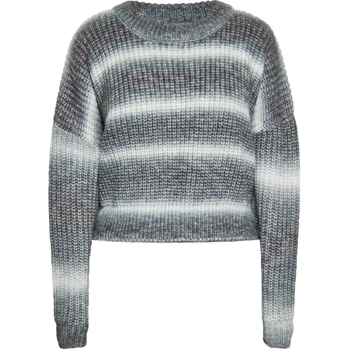 Strukturierter Strickpullover mit Ombré-Streifen
