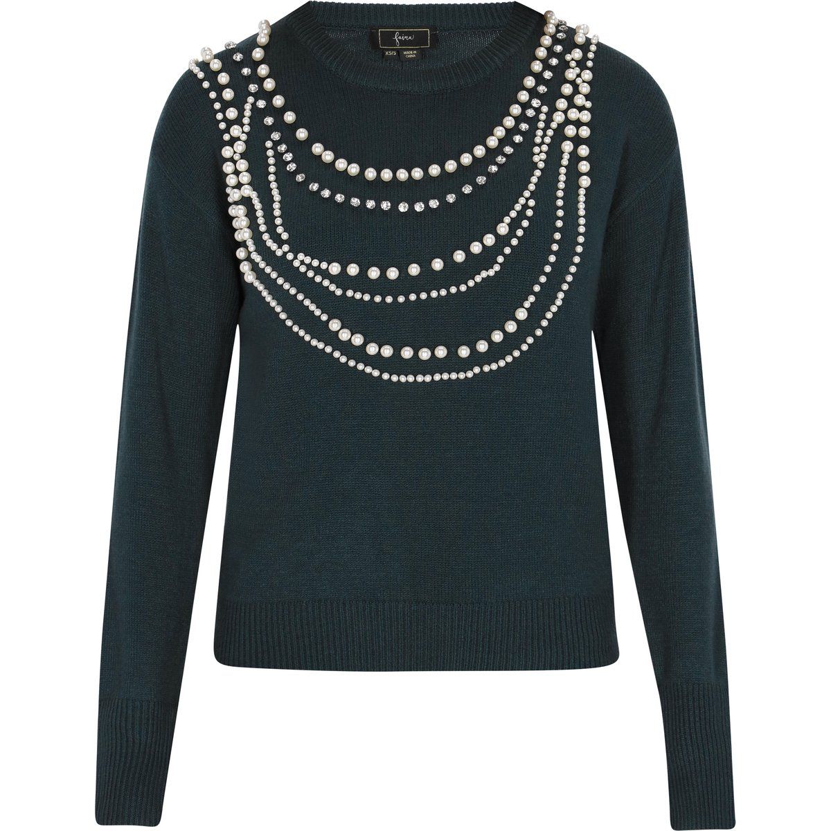 Eleganter Pullover mit Collier-Verzierung