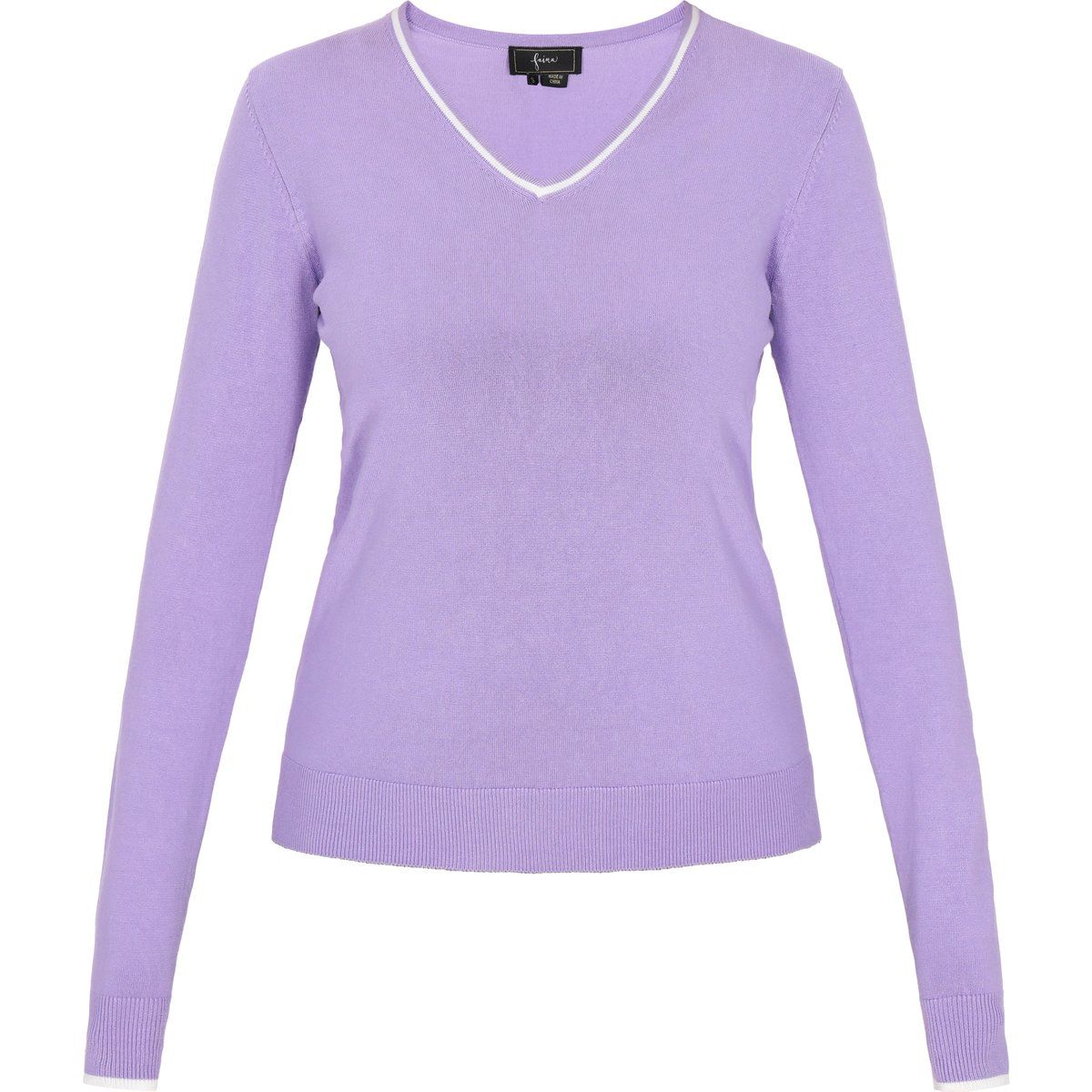 Feinstrick-Pullover mit V-Ausschnitt