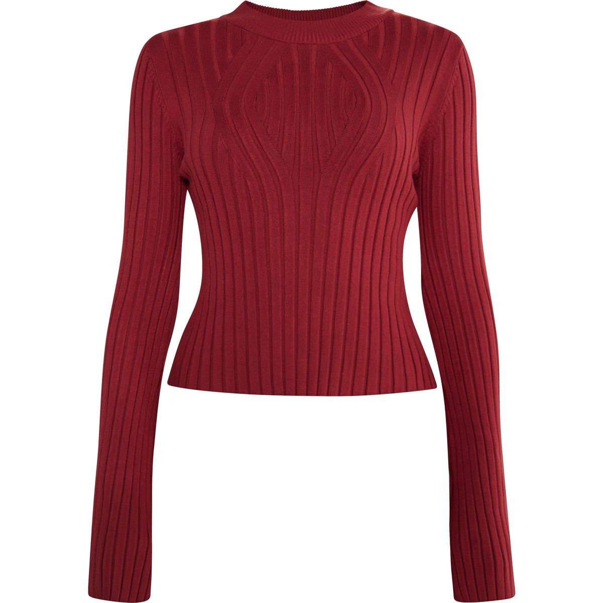 Gerippter Slim-Fit Strickpullover