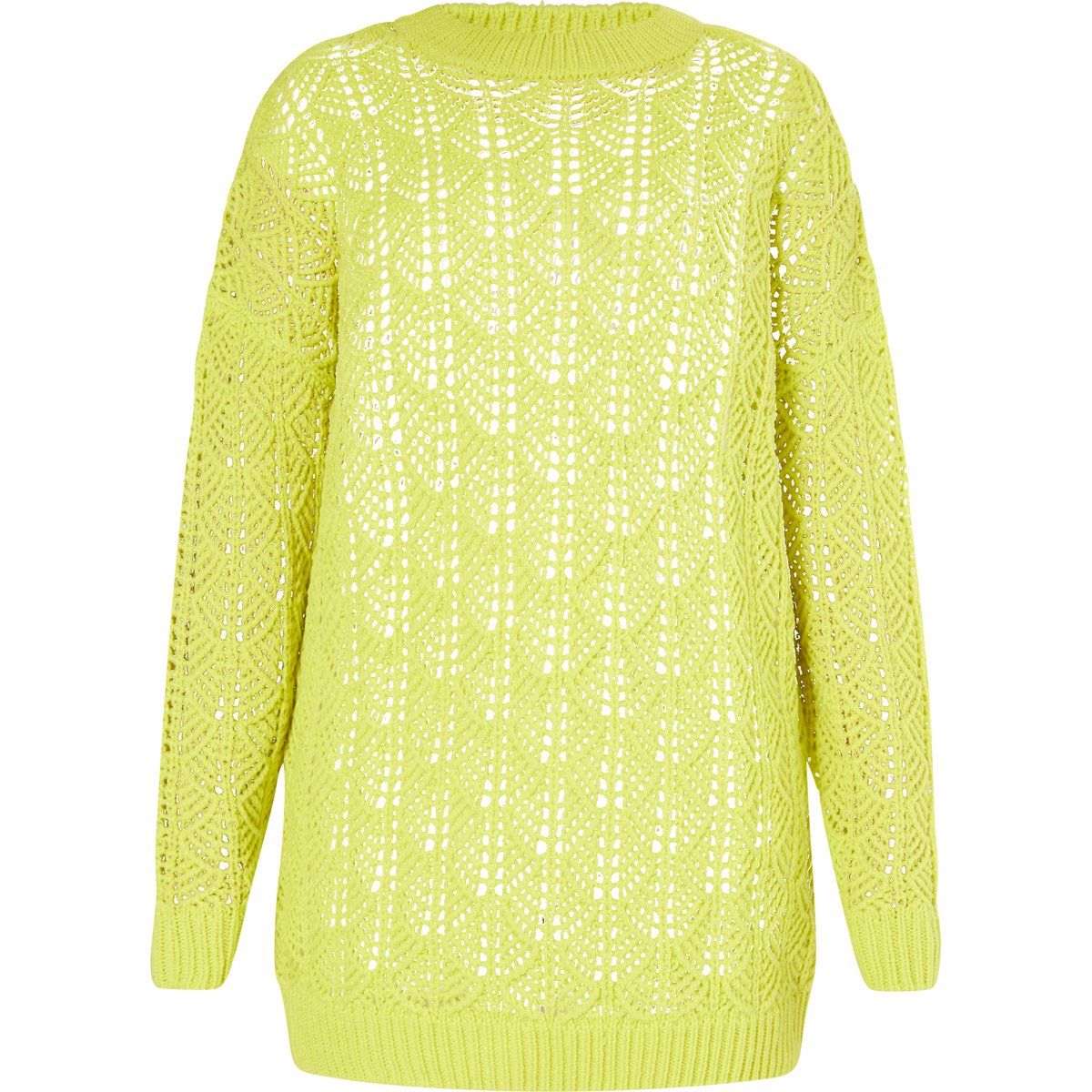 Oversize Häkelstrick-Pullover mit Lochmuster