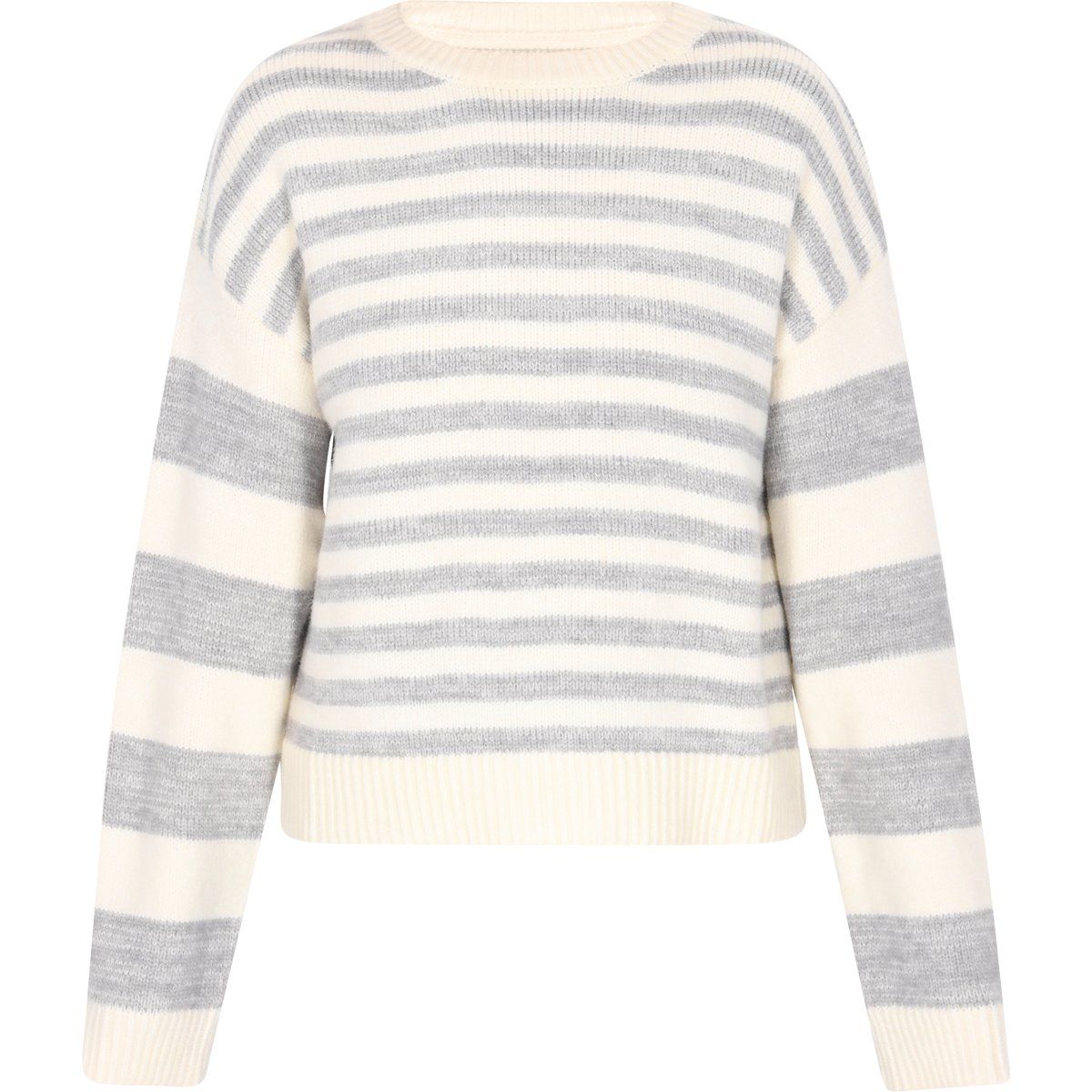 Gestreifter Loose-Fit Strickpullover