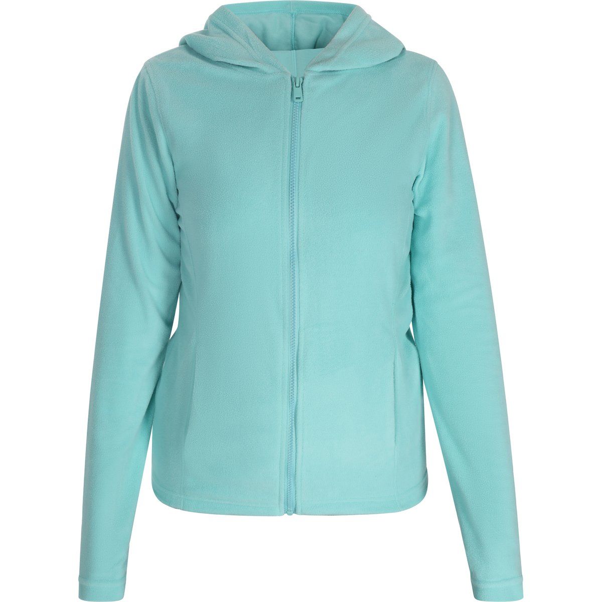 Fleecejacke mit Kapuze und Reißverschluss