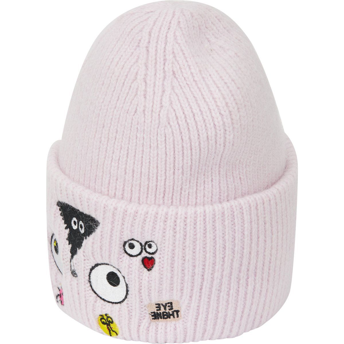 Weiche Strickbeanie mit Stickerei