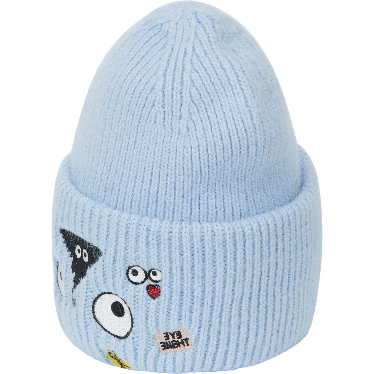 Bestickte Beanie aus Kaninchenhaarmischung