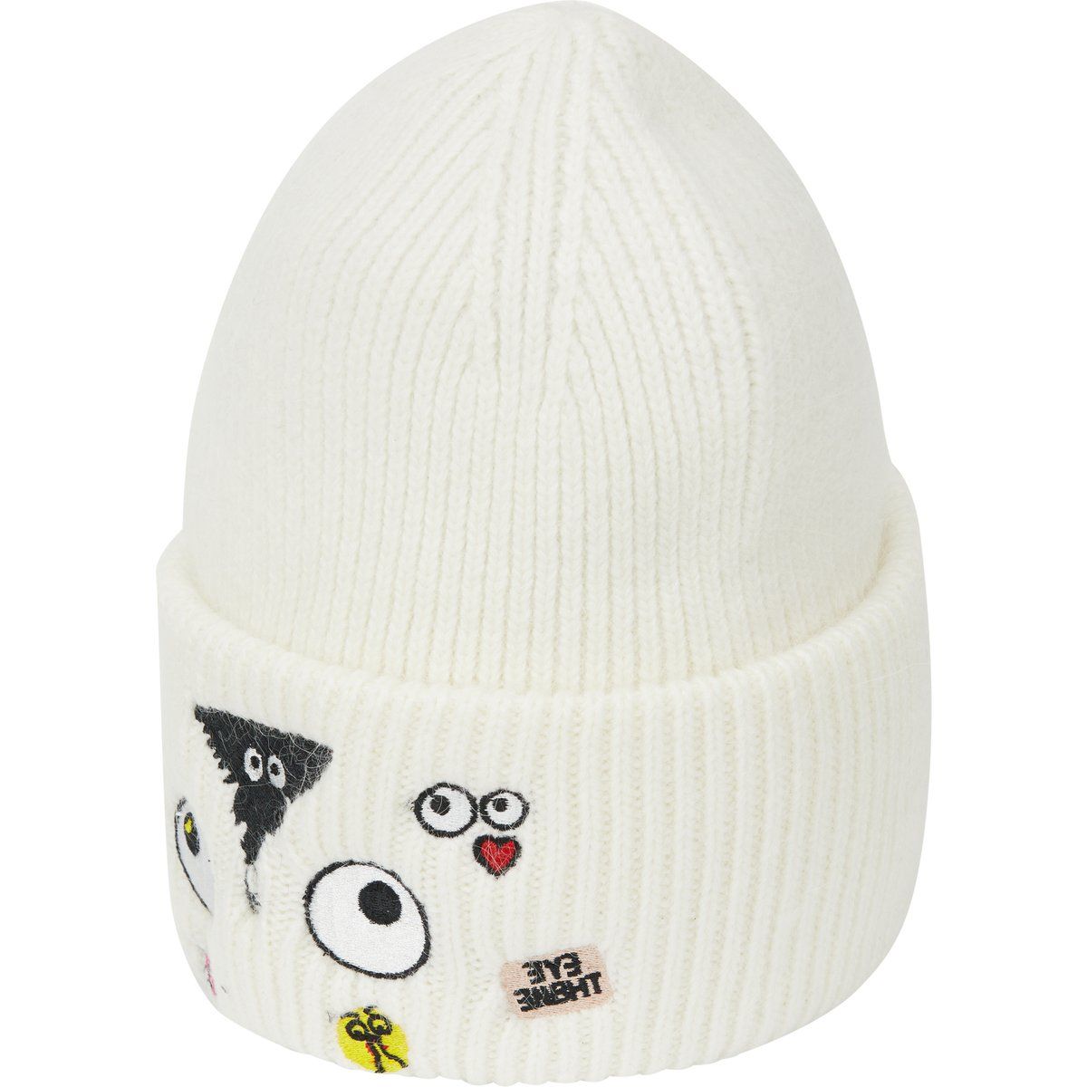 Bestickte Beanie aus Kaninchenhaar-Wollmischung