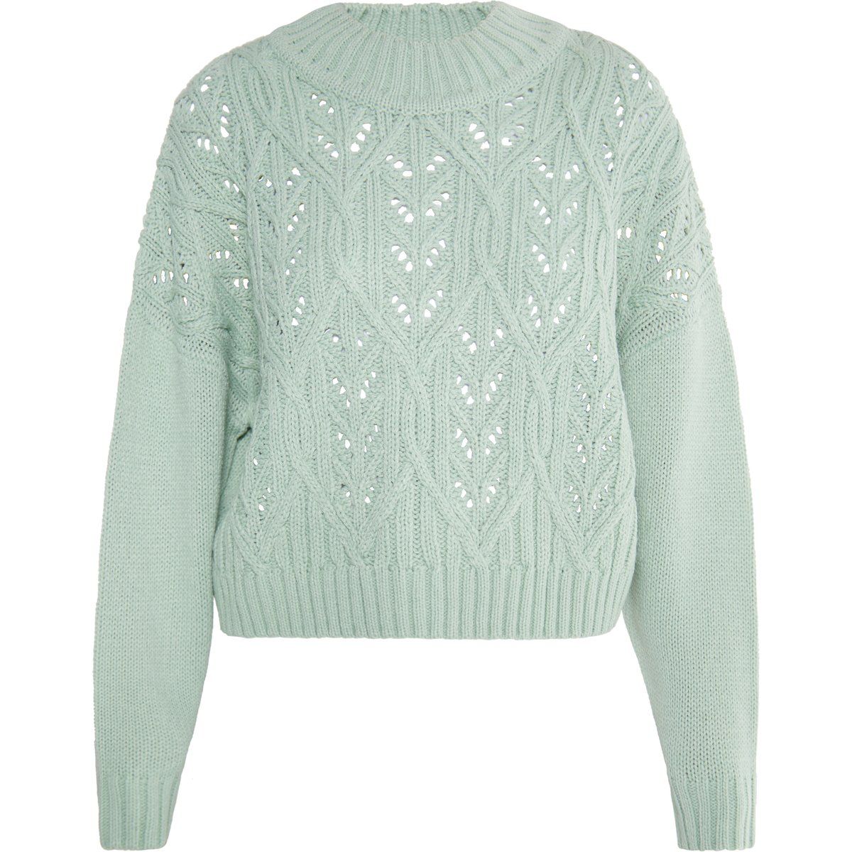Lochstrick-Knit mit Blattmotiv